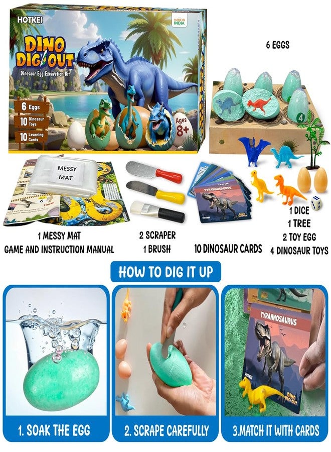 HOTKEI DIY Dinosaur Toy Fossil Egg Excavation Toys Kit Set for Kids Boys Girls 9-12 Birthday Gift Toy for Kids Age 8 9 10 11 12 Year Old boy Dinosaur Fossil Digging Kit - Image 5